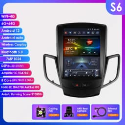 Android 13 for Ford Fiesta MK7 2009 - 2016 Car Radio Player Stereo Multimedia Automotiva Wireless Carplay 9.7 '' Vertical Screen