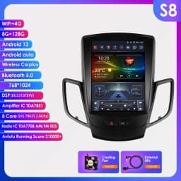 Android 13 for Ford Fiesta MK7 2009 - 2016 Car Radio Player Stereo Multimedia Automotiva Wireless Carplay 9.7 '' Vertical Screen