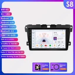 Hizpo 2 DIN Radio For Mazda Cx-7 CX7 2008-2015 Car Android Multimedia Player Autoradio Carplay GPS Stereo Head Unit 7862 8+128G
