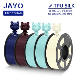 JAYO PLA / PLA Plus/ SILK PLA / PLAMeta/TPU SILK/ABS / PETG 3D Filament 1.75mm 0.65/1.1KG 3D Printer Filament PLA Rainbow 5Roll