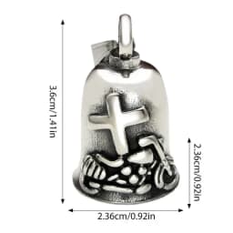 Motorcycle Good Luck Charm Bell Vintage Cross Key Chain For Luck On The Road Motorcycle Decorations For Dad And Husband Drive