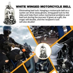 Motorcycle Good Luck Charm Bell Vintage Cross Key Chain For Luck On The Road Motorcycle Decorations For Dad And Husband Drive