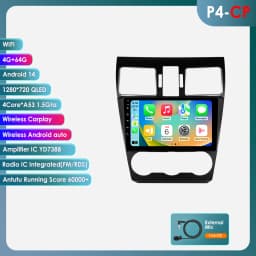 Hizpo Android 14 Radio For Subaru Forester WRX and STI XV Crosstrek Impreza 2015 2016 - 2018 Stereo Car GPS Player 2din Carplay