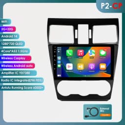 Hizpo Android 14 Radio For Subaru Forester WRX and STI XV Crosstrek Impreza 2015 2016 - 2018 Stereo Car GPS Player 2din Carplay