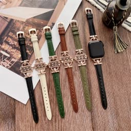 Genuine Band For Apple Watch Leather strap 41mm-45mm 49mm 38mm 40mm 42mm 44mm Slim bracelet iwatch series ultra 2 9 8 7 6 5 4 3