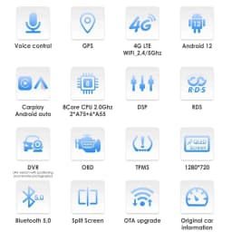 7" Ossuret Android Auto Car Radio for Fiat Fiorino Qubo Peugeot Bipper Citroen Nemo Multimedia Navi GPS RDS DSP CarPlay BT 4G