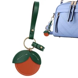 Leather Keychain Holder Fruit Shaped Access Card Keys PU Holder Novelty Keychains For Women's Fashion For Wallet Belt School Bag