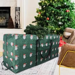 Large Christmas Tree Bag Storage Tub High xmas Tree Decoration Wreath Storage Box Handles Waterproof And Durable Home Organizer