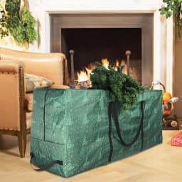 Large Christmas Tree Bag Storage Tub High xmas Tree Decoration Wreath Storage Box Handles Waterproof And Durable Home Organizer
