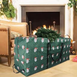 Large Christmas Tree Bag Storage Tub High xmas Tree Decoration Wreath Storage Box Handles Waterproof And Durable Home Organizer
