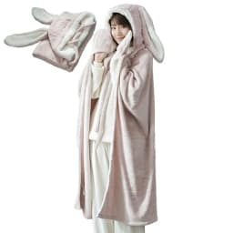 Blanket Hoodie For Women Bunny Ear Blanket Cloak Soft Breathable Bunny Ear Blanket Hooded Cloak For Women Birthday Gift