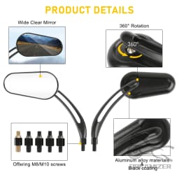 2pcs Rear View Side Mirror For Harley Road King Touring XL 883 Sportster Fatboy Dyna FXDF FLSTF Springer V-ROD Motorcycle