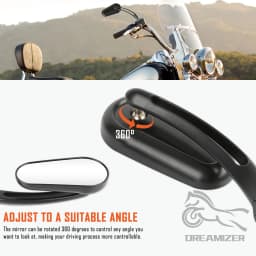2pcs Rear View Side Mirror For Harley Road King Touring XL 883 Sportster Fatboy Dyna FXDF FLSTF Springer V-ROD Motorcycle