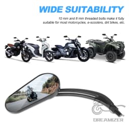 2pcs Rear View Side Mirror For Harley Road King Touring XL 883 Sportster Fatboy Dyna FXDF FLSTF Springer V-ROD Motorcycle