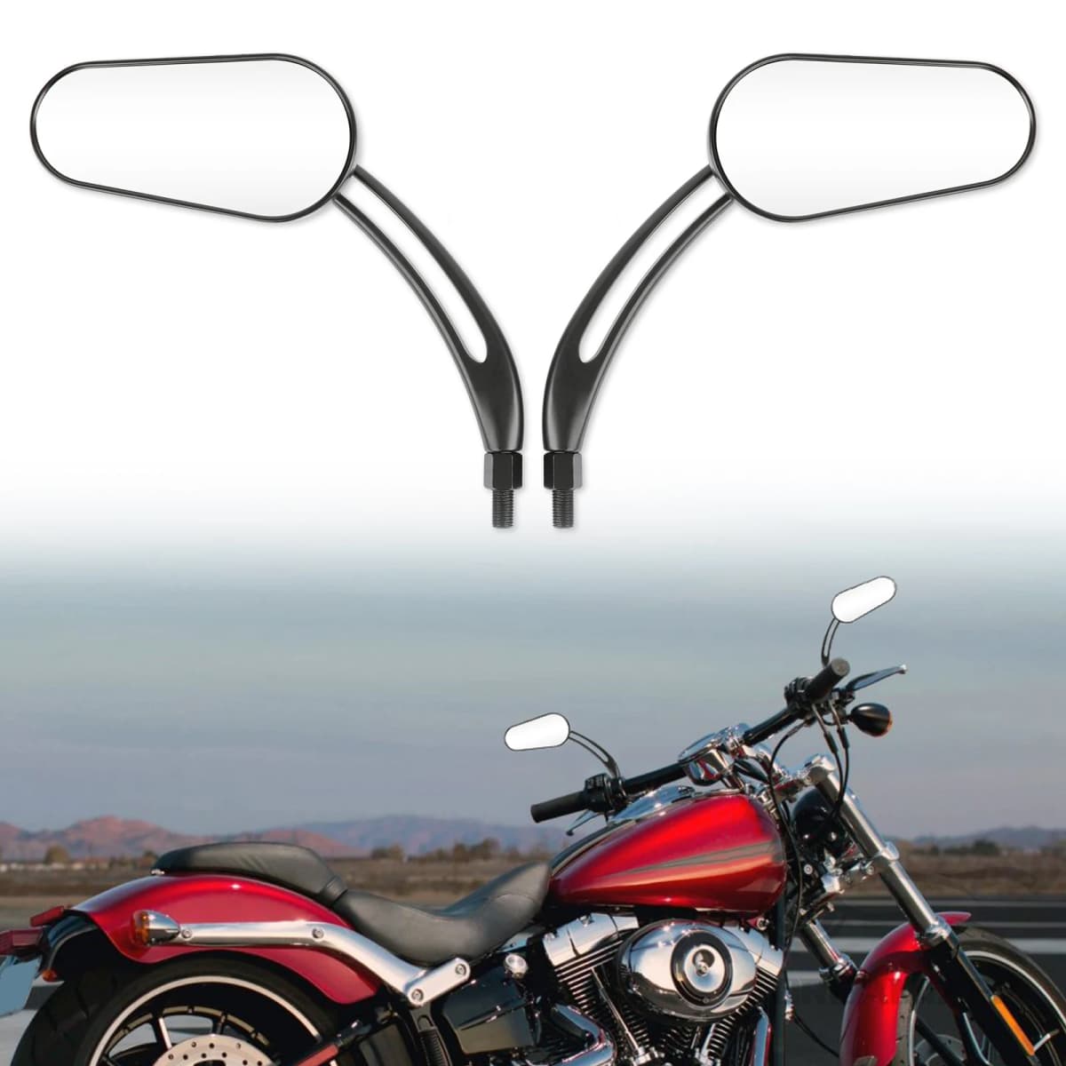 2pcs Rear View Side Mirror For Harley Road King Touring XL 883 Sportster Fatboy Dyna FXDF FLSTF Springer V-ROD Motorcycle