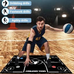 Basketball Footstep Mat Portable Agility Footstep Training Mat Basketball System Training Mat Improve Basketball Speed Skill