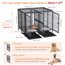 Jumbo Large Metal Pet Playpen, Kennel House with Steel Lock and Removable Trays, Heavy Duty Dog Cage