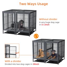 Jumbo Large Metal Pet Playpen, Kennel House with Steel Lock and Removable Trays, Heavy Duty Dog Cage