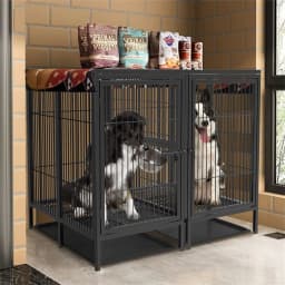 Jumbo Large Metal Pet Playpen, Kennel House with Steel Lock and Removable Trays, Heavy Duty Dog Cage