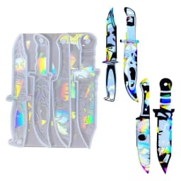 Resin Daggers Mold Daggers Resin Molds Silicone Heat Resistant Holographic Design Mold Gift for Halloween Christmas Decoration