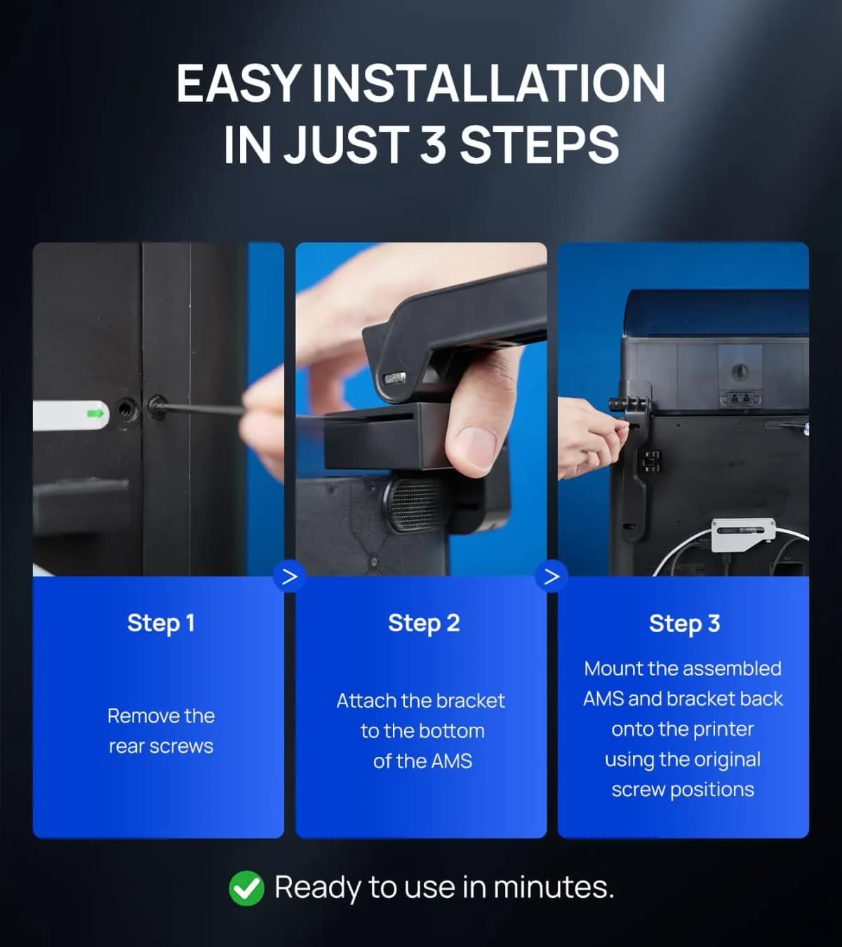 JAYO AMS Support Bracket for Bambu Lab Compatible X1 P1 Series - Maintenance Facilitator And Workspace Organizer