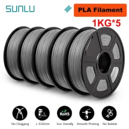 SUNLU 5KG 3D Filament PLA/PLA PLUS/PETG/ABS Filamnet 1.75mm 5Roll 1KG Neatly Wound 3D Printer Filament for 3D Printer