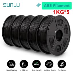 SUNLU 5KG 3D Filament PLA/PLA PLUS/PETG/ABS Filamnet 1.75mm 5Roll 1KG Neatly Wound 3D Printer Filament for 3D Printer
