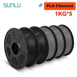 SUNLU 5KG 3D Filament PLA/PLA PLUS/PETG/ABS Filamnet 1.75mm 5Roll 1KG Neatly Wound 3D Printer Filament for 3D Printer