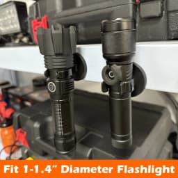 2Pack Non-Slip Magnetic Mount Heavy Duty Hooks for Flashlight Holder,Large Opening Strong Magnets Flexible Clamps for Garage Gar