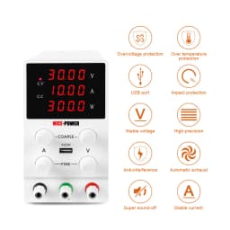 Adjustable DC Lab Power Supply 30V 10A /60V 5A/120V 3A Digital Bench Power Source For Titanium Anodized Repair Voltage Regulator