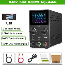 Adjustable DC Lab Power Supply 30V 10A /60V 5A/120V 3A Digital Bench Power Source For Titanium Anodized Repair Voltage Regulator