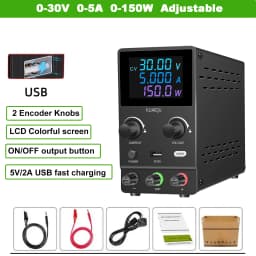 Adjustable DC Lab Power Supply 30V 10A /60V 5A/120V 3A Digital Bench Power Source For Titanium Anodized Repair Voltage Regulator