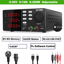 Adjustable DC Lab Power Supply 30V 10A /60V 5A/120V 3A Digital Bench Power Source For Titanium Anodized Repair Voltage Regulator