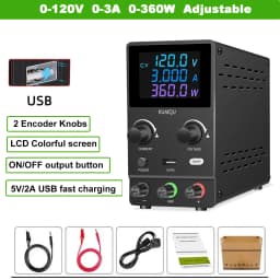 Adjustable DC Lab Power Supply 30V 10A /60V 5A/120V 3A Digital Bench Power Source For Titanium Anodized Repair Voltage Regulator