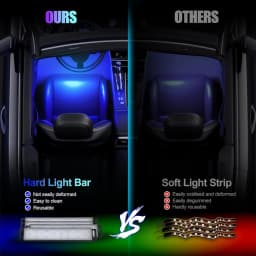 Led Interior Rock Car Lights RGB LED Car lamp Strip Sync to Music Waterproof 4pcs 48 with Bluetooth App Control Auto Decoration