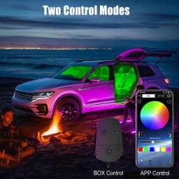 Led Interior Rock Car Lights RGB LED Car lamp Strip Sync to Music Waterproof 4pcs 48 with Bluetooth App Control Auto Decoration