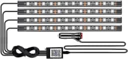 Led Interior Rock Car Lights RGB LED Car lamp Strip Sync to Music Waterproof 4pcs 48 with Bluetooth App Control Auto Decoration