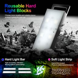 Led Interior Rock Car Lights RGB LED Car lamp Strip Sync to Music Waterproof 4pcs 48 with Bluetooth App Control Auto Decoration