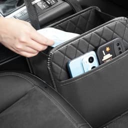 Car Backseat Organizer Leather Pu Leather Car Seat Storage Bag Strong Weight-Bearing Organizer With Cup Holders Multifunctional