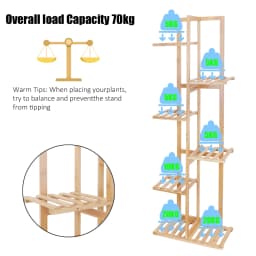 Bamboo Corner Tall Plant Stand Rack Multiple Flower Holder Shelf Indoor Outdoor