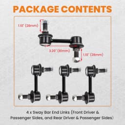 4x Front & Rear Sway Bar End Links for Chevy Corvette C5 C6 1997-2013 Sway Bar End Links Roll Bar Suit for Chevy Chevrole