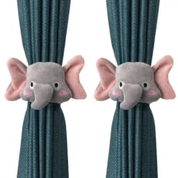 2pcs Cute Cartoon Plush Doll Curtains Holders Drape Holdbacks Creative Window Curtains Hooks Curtains Clip Rings, Drapes Tieback