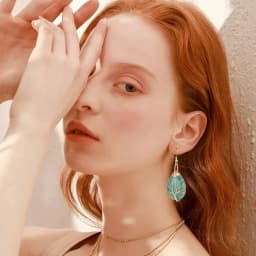 Handmade Teardrop Green Aventurine Crystal Dangle Earrings for Women, Wire Craft Tree of Life Earrings