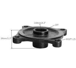 TDRPO Rear Wheel Hubs Pair 23T 4 Stud Hub Rear Axle Wheel Hub Flange 110mm W/ Bolts Go Kart ATV Quad Buggy Accessories