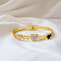 Lateefah Titanium Steel Gold Plated Opening Heart Bangle Summer Bracelet Fashion Bangle Jewelry