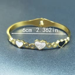 Lateefah Titanium Steel Gold Plated Opening Heart Bangle Summer Bracelet Fashion Bangle Jewelry