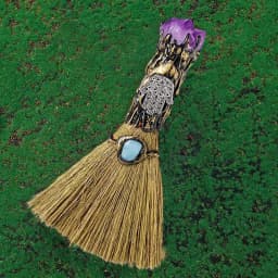Natural Crystal Witch Broom Mini Witch Broom for Wiccan Altar Majic Ceremonial Decor Handmade Reiki Broom Stick for Wall Decor