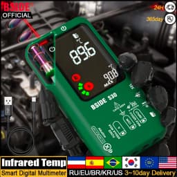 BSIDE Digital Multimeter Smart Infrared Temperature 15V Diode LED Tester True RMS 9999 DC AC Voltage Rechargeable Multiteter DMM
