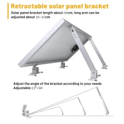 CP-SETUNO 26in Adjustable Solar Panel Tilt Mount Brackets Support up to 100W-500 Watt Solar Panel for Any Flat Surface, Roof, RV