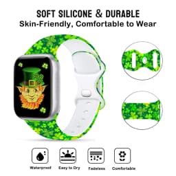 St. Patrick's Day Strap for Apple Watch Band 45mm 40mm 44mm Easter Day Printed Silicone bracelet iWatch series 9 8 7 se ultra 2